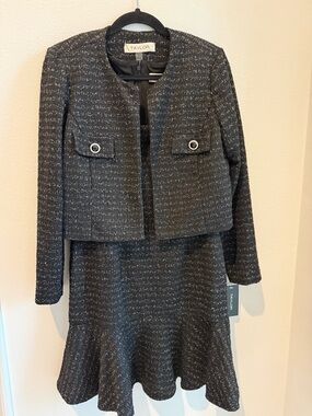 Taylor Black Tweed Sparkle Two-Piece Set